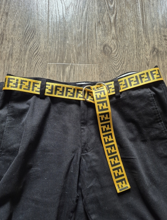 Fendi Accessories - Yellow and Black FF Logo Unisex Webbing Belt